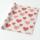 Valentinsrot-Herzmuster-Geschenkpapier Geschenkpapier (Ungerollt)