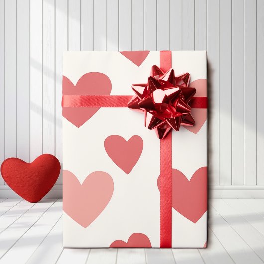 Valentinsrot-Herzmuster-Geschenkpapier Geschenkpapier
