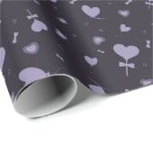 Valentinstag, 14. Februar lila Herz Geschenkpapier (Rolleneckpunkt)