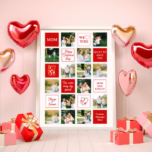 Valentinstag 14 Foto-Collage-Nachrichten für Mama Poster