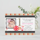 Valentinstag 1. Geburtstag Party Foto Einladung (Stehend Vorderseite)