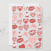 Valentinstag 1. Geburtstag Rosa Grau Einladung (Rückseite)