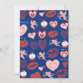 Valentinstag 1. Geburtstag Rosa Marine Einladung (Rückseite)