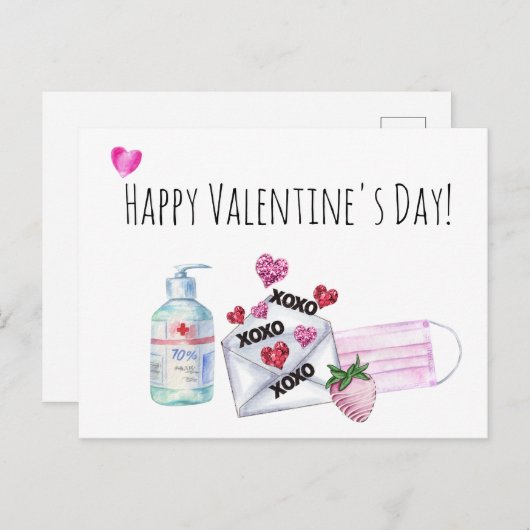 Valentinstag 2021 Quarantäne Postkarte (Vorne/Hinten)