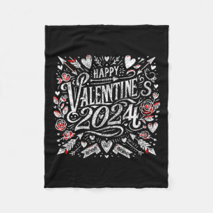 Valentinstag 2024 Vintages Calligraphyn for Wome Fleecedecke