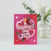 Valentinstag 2025 feiertagspostkarte (Stehend Vorderseite)