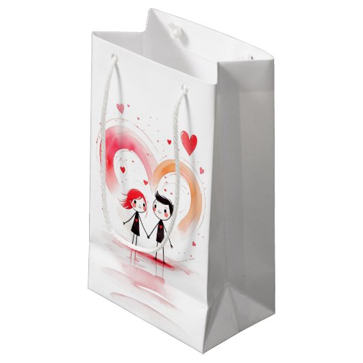 Valentinstag 2025 kleine geschenktüte (Vorderseite Schrägansicht)