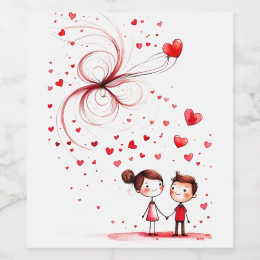 Valentinstag 2025 weinetikett (Einzelnes Label)