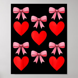 Valentinstag 2026 Herzen Coquette Schleife Frauen Poster