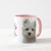 Valentinstag 25c Küsse ...vom Hund Tasse (VorderseiteRechts)