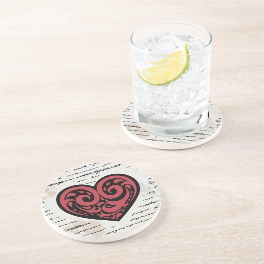 Valentinstag 2 sandstein untersetzer (Seite)