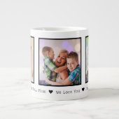 Valentinstag 3 Fotos Personalisiert Jumbo-Tasse (Vorderseite)
