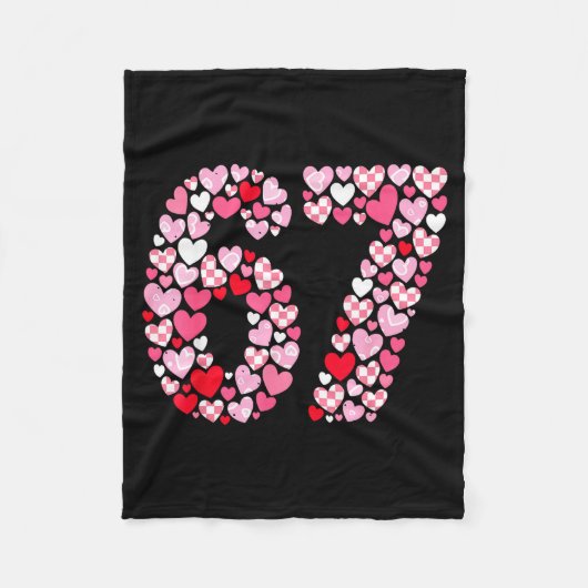 Valentinstag 67 Herzen Romantisch Lustig Sechs Sie Fleecedecke (Vorderseite)