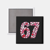 Valentinstag 67 Herzen Romantisch Lustig Sechs Sie Magnet (Vorderseite/Rückseite)