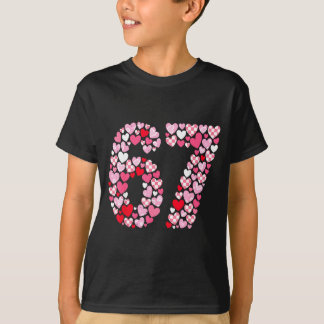 Valentinstag 67 Herzen Romantisch Lustig Sechs Sie T-Shirt