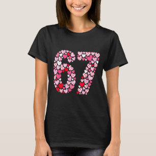 Valentinstag 67 Herzen Romantisch Lustig Sechs Sie T-Shirt