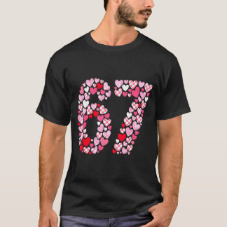 Valentinstag 67 Herzen Romantisch Lustig Sechs Sie T-Shirt