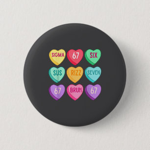 Valentinstag 67 Meme Six Seven Herz Kinder 6 7 B Button