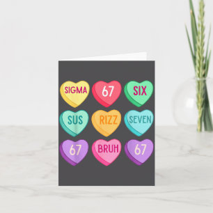 Valentinstag 67 Meme Six Seven Herz Kinder 6 7 B Karte