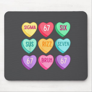 Valentinstag 67 Meme Six Seven Herz Kinder 6 7 B Mousepad