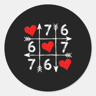 Valentinstag 67 Sechs Sieben Meme Liebe 6 7 Herz C Runder Aufkleber