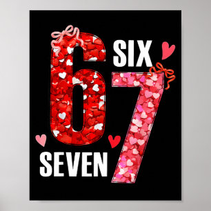 Valentinstag 67 Six Seven Rosenherzen Bogen Valent Poster