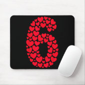 Valentinstag 67 Voller Herz Funny Six Sev Mousepad (Mit Mouse)