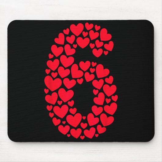 Valentinstag 67 Voller Herz Funny Six Sev Mousepad (Vorne)