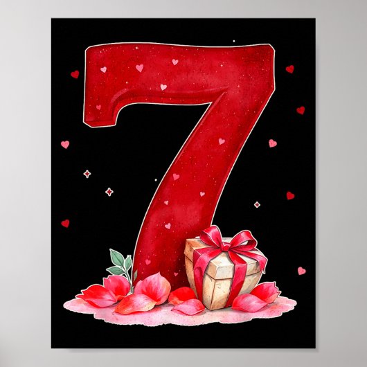 Valentinstag 67 Voller Herz Funny Six Sev Poster (Vorne)