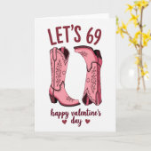 Valentinstag 69 Rosa Stiefel Karte (Gelbe Blume)