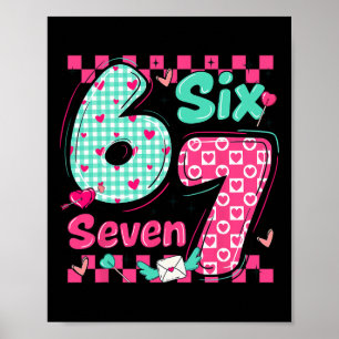 Valentinstag 6 7 Sechs Sieben Preppy-Herzen Paar Poster