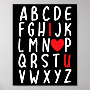Valentinstag Abc Ich liebe dich Herz Lehrer Kinder Poster