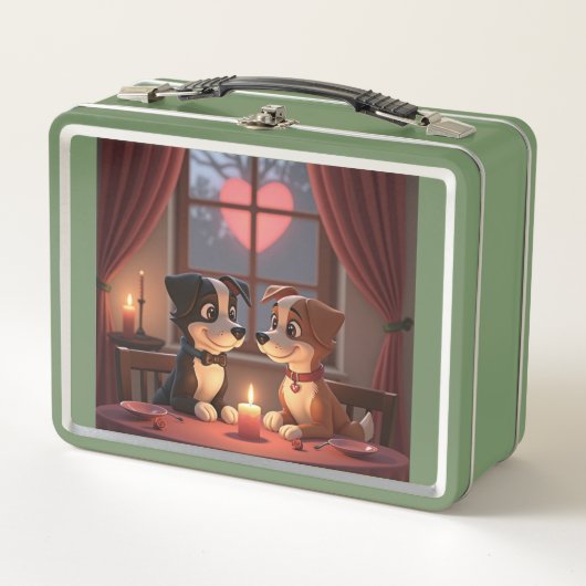 Valentinstag Abendessen 4 2 Metal Lunchbox (Vorderseite)