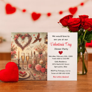 Valentinstag-Abendessen  Einladung
