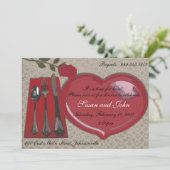 Valentinstag-Abendessen-Einladung Einladung (Stehend Vorderseite)