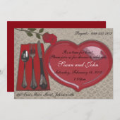 Valentinstag-Abendessen-Einladung Einladung (Vorne/Hinten)