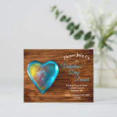 Valentinstag Abendessen Einladung Postkarte (Stehend Vorderseite)