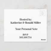 Valentinstag Abendessen Einladung Postkarte (Rückseite)