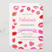Valentinstag Abendessen Party Einladung (Vorne/Hinten)