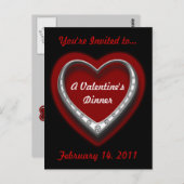 Valentinstag Abendessen Postkarte Einladung (Vorne/Hinten)