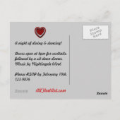 Valentinstag Abendessen Postkarte Einladung (Rückseite)