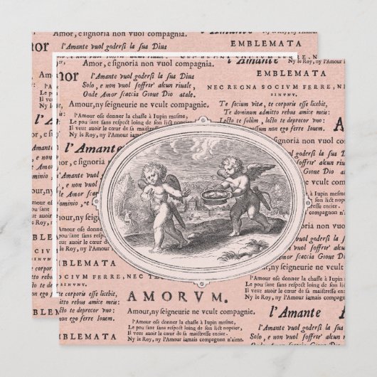 Valentinstag Abendessen Tanz Vintage Cupids Einladung (Vorne/Hinten)