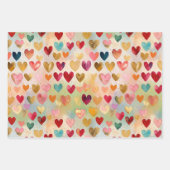 Valentinstag Abstrakt Hearts Rotes Rosa Aquamarine Geschenkpapier Set (Vorderseite 3)