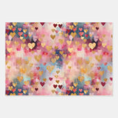 Valentinstag Abstrakte Gold Farbherzen Geschenkpapier Set (Vorderseite 3)
