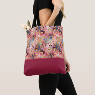 Valentinstag Abstrakte Herzen Farbblock Tasche