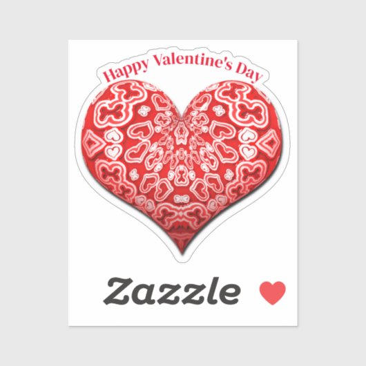 Valentinstag abstraktes Herz Aufkleber (Blatt)