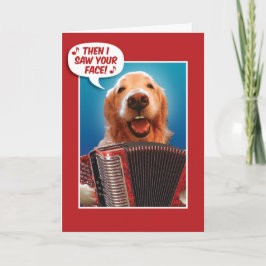 Valentinstag Accordion Playing Golden Retriever Feiertagskarte