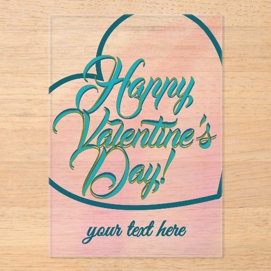 Valentinstag Acryleinladungen (Vorderseite)