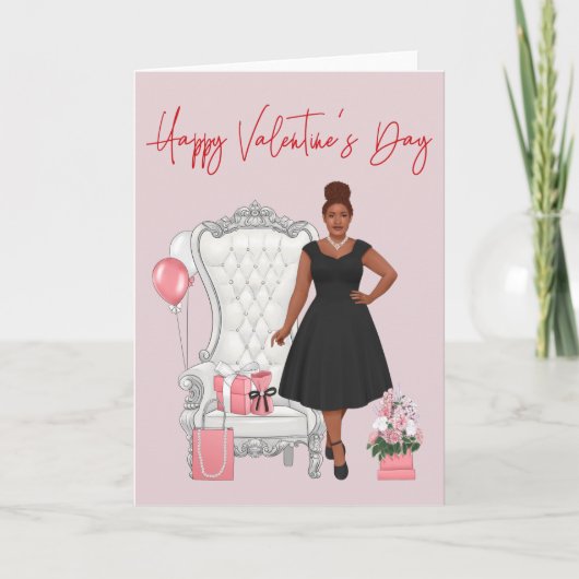 Valentinstag afrikanische Amerikanerin Karte (Vorderseite)