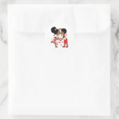 Valentinstag Afro Couple Holding Hands Design Runder Aufkleber (Tasche)